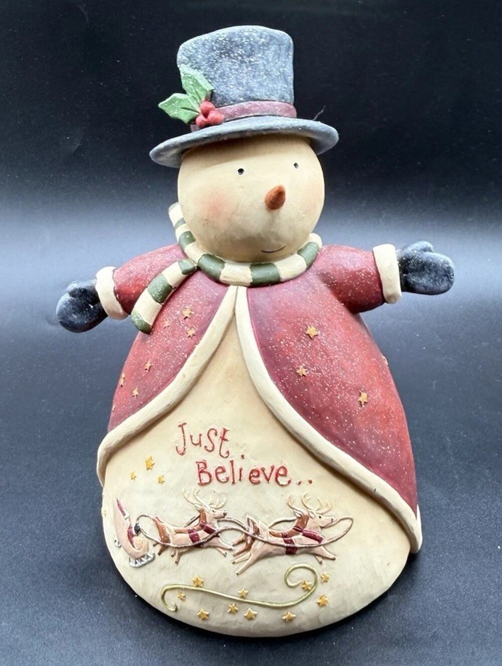 Suzi Skoglund Blossom Bucket Snowman Figurine Whimsical Rustic Design LO21
